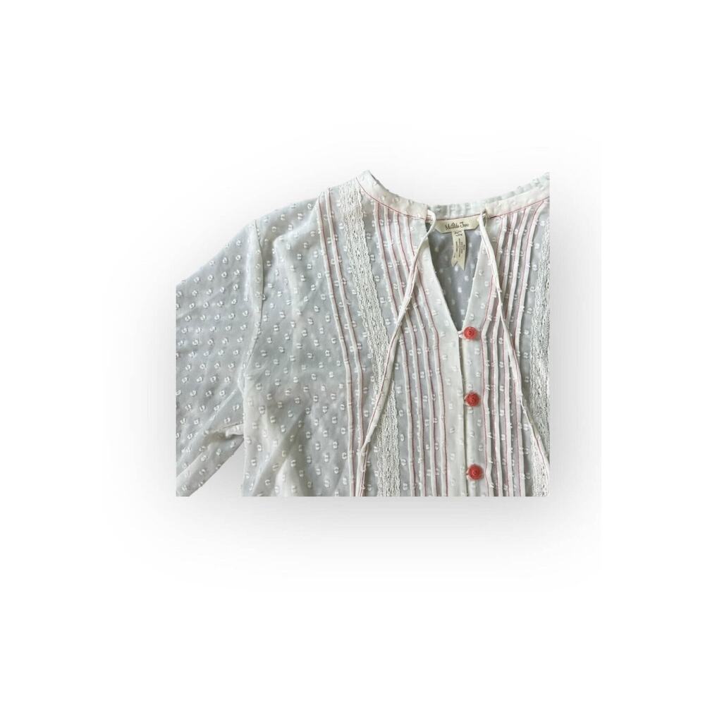 Matilda Jane Light the Way Swiss Dot Blouse White Large - Picture 6 of 9